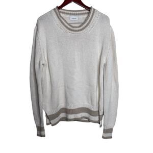 Linder Sport white chunky heavy knit crewneck sweater relaxed oversized XL